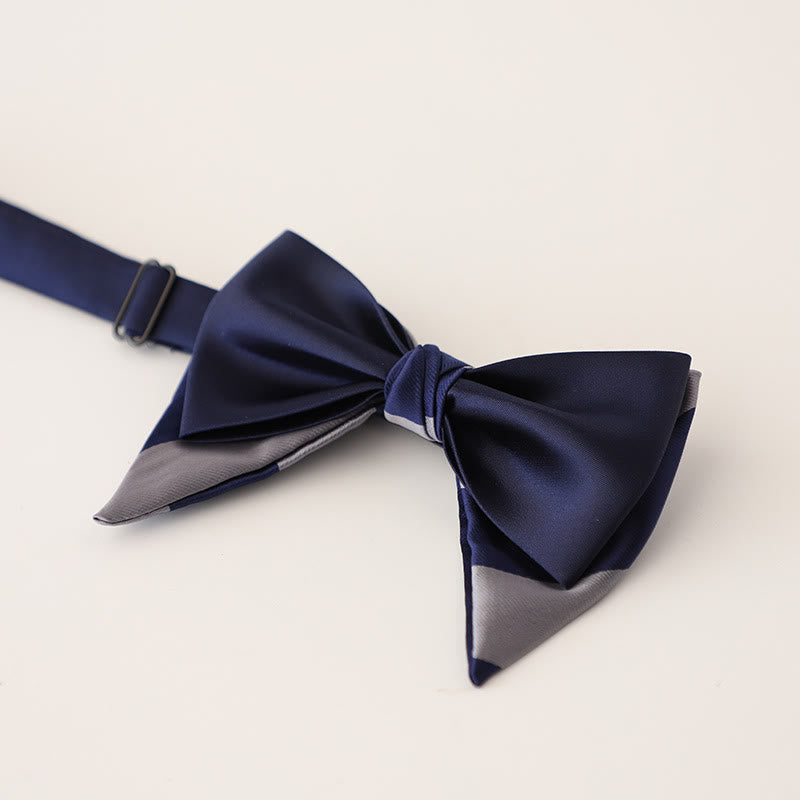 Oversized Paisley Adjustable Two-Layer Satin Bow Tie - Style #12 - image 14