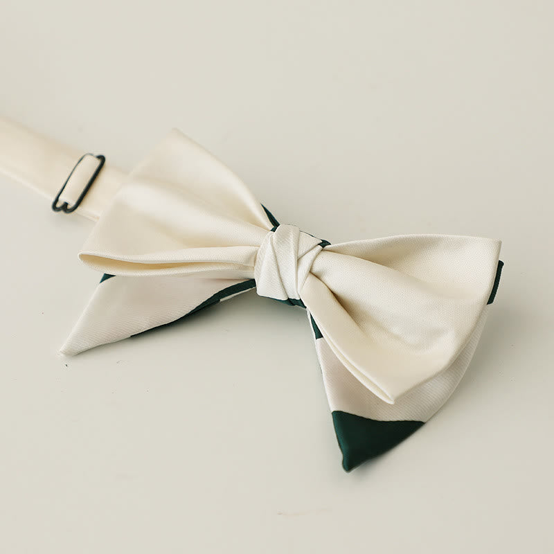 Oversized Paisley Adjustable Two-Layer Satin Bow Tie - Style #14 - image 16