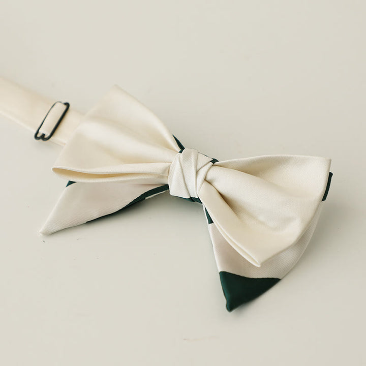 Oversized Paisley Adjustable Two-Layer Satin Bow Tie - Style #14 - image 16