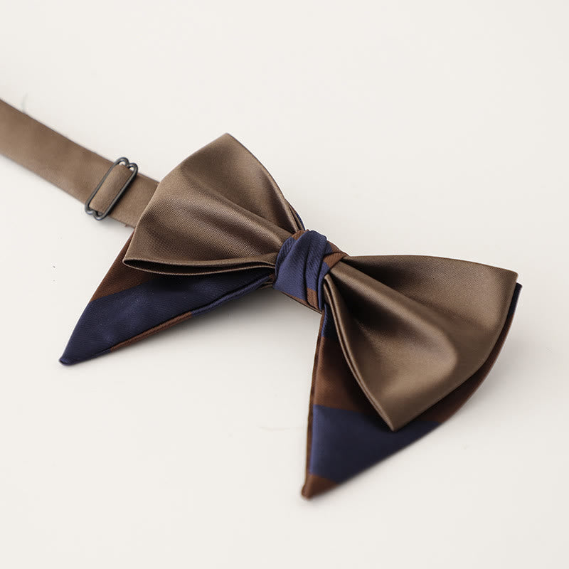 Oversized Paisley Adjustable Two-Layer Satin Bow Tie - Style #11 - image 13