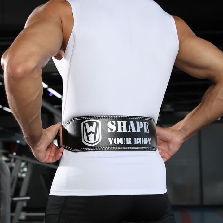Weight Lifting Padded Lumbar Back Support Tapered Leather Belt - image 2