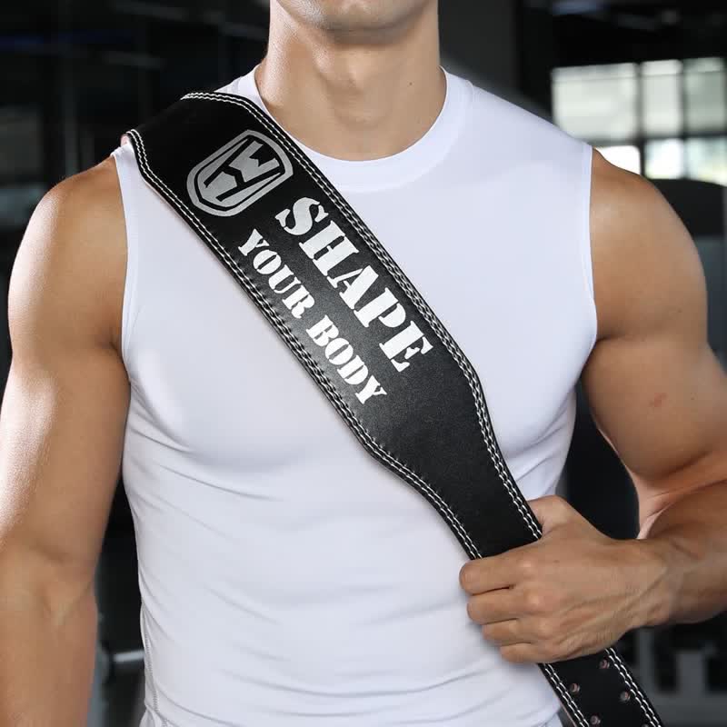 Weight Lifting Padded Lumbar Back Support Tapered Leather Belt - image 3