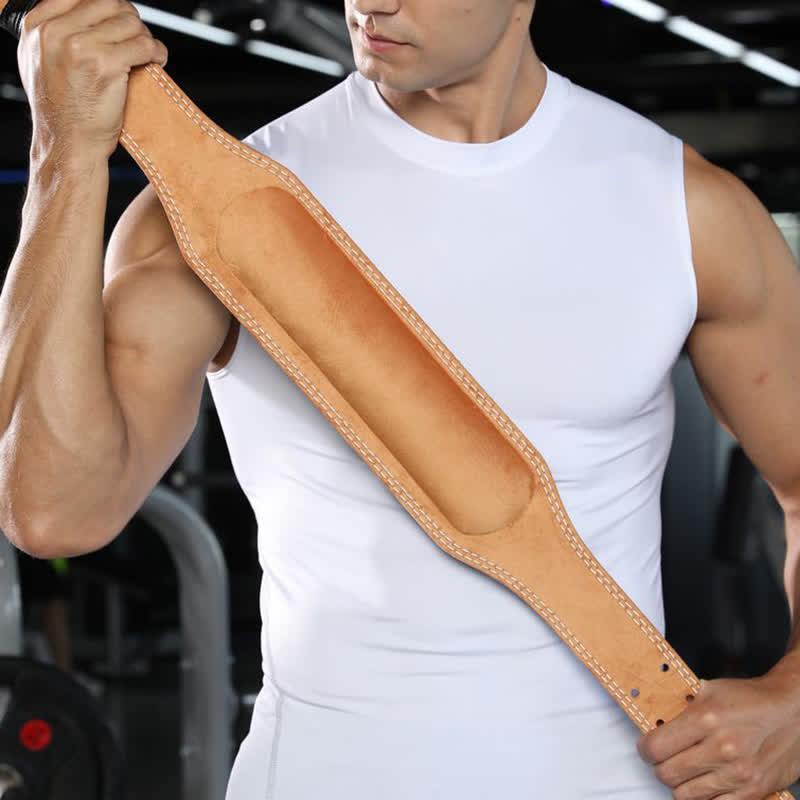 Weight Lifting Padded Lumbar Back Support Tapered Leather Belt - image 8