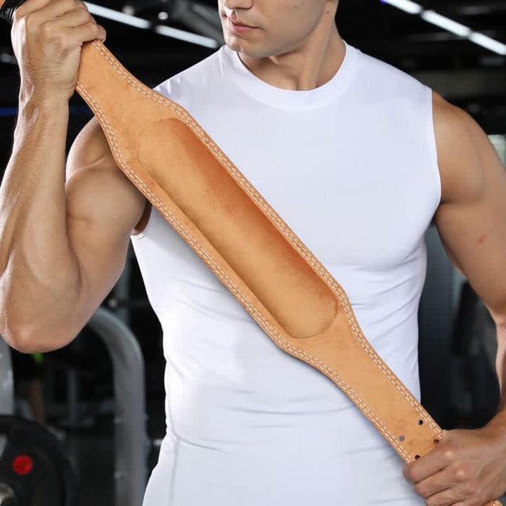 Weight Lifting Padded Lumbar Back Support Tapered Leather Belt - image 8