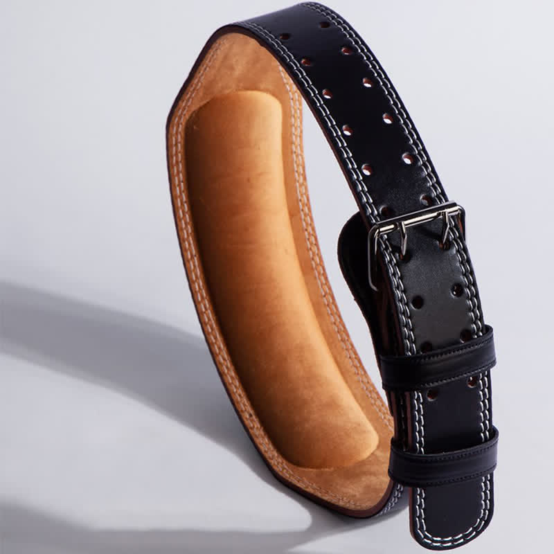 Weight Lifting Padded Lumbar Back Support Tapered Leather Belt - image 12