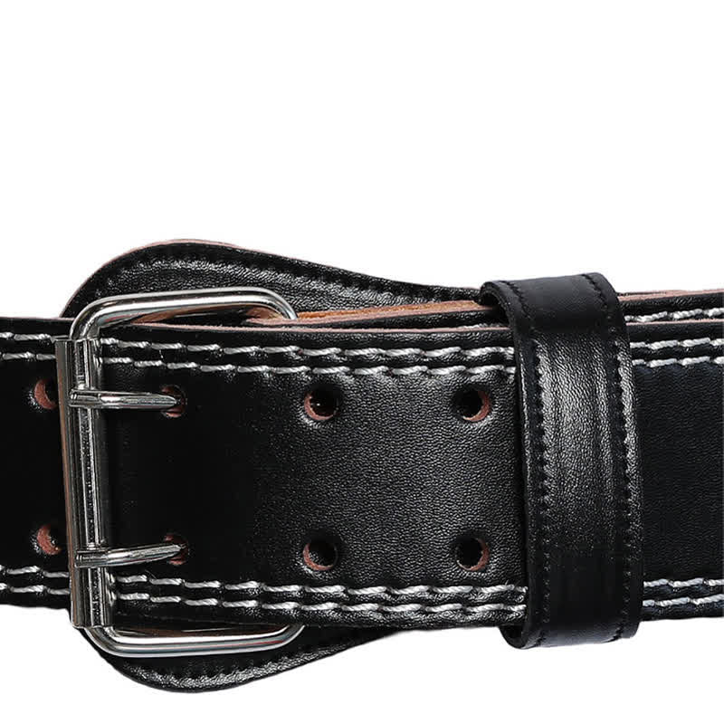 Weight Lifting Padded Lumbar Back Support Tapered Leather Belt - image 9