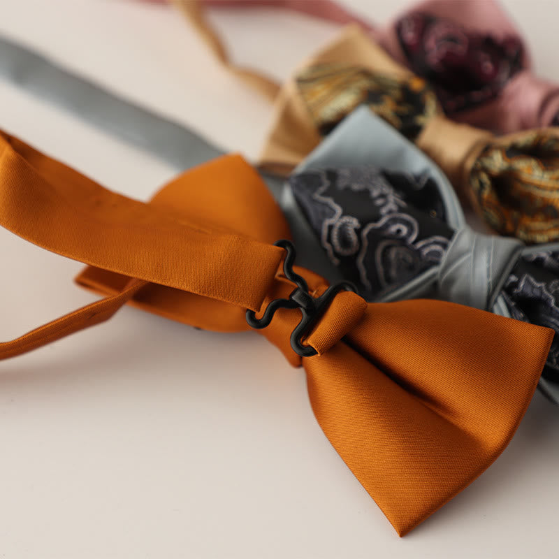 Paisley Adjustable Strap Two-Layer Satin Bow Tie - image 3