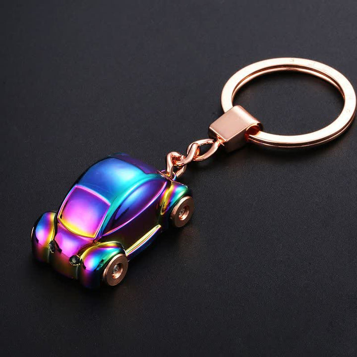 Creative Car Shape LED Flashlight Keychain - Colorful - image 4