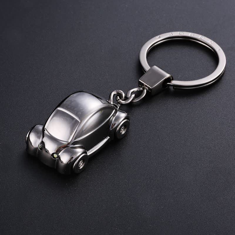Creative Car Shape LED Flashlight Keychain - Black - image 1