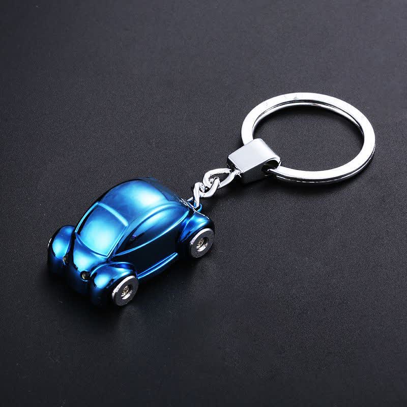 Creative Car Shape LED Flashlight Keychain - Blue - image 3