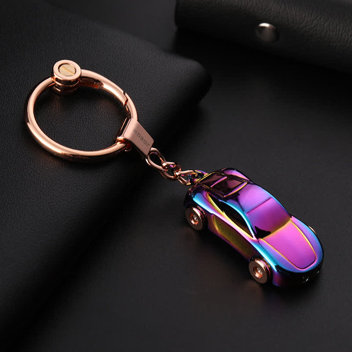 Decorative LED Light Effect Car Shape Keychain - Colorful - image 1