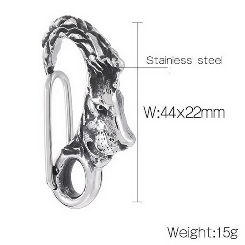 Lion Head Spring Snap Clip Hook Metal Keychain - image 3