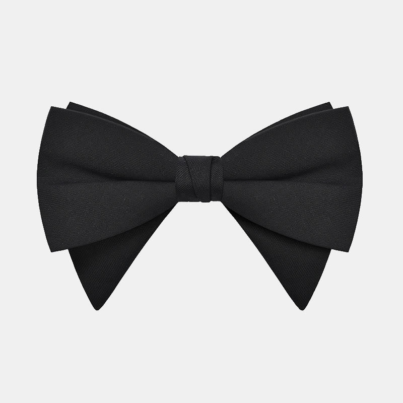 Men's Elegant Large Classic Oversized Pointed Bow Tie - Style #1 - Black #1 - image 0