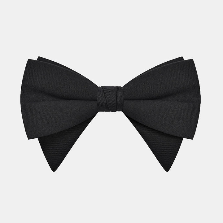 Men's Elegant Large Classic Oversized Pointed Bow Tie - Style #1 - Black #1 - image 0