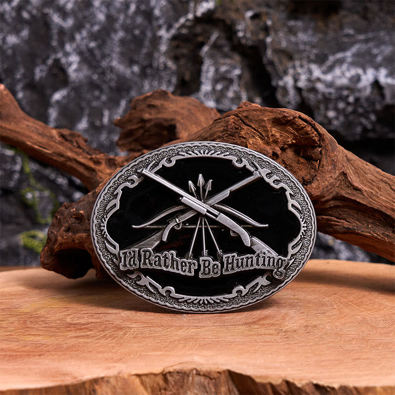 I'd Rather Be Hunting Gun DIY Buckle Leather Belt