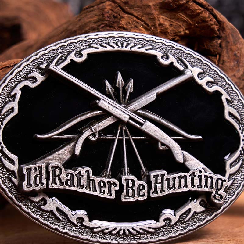 I'd Rather Be Hunting Gun DIY Buckle Leather Belt