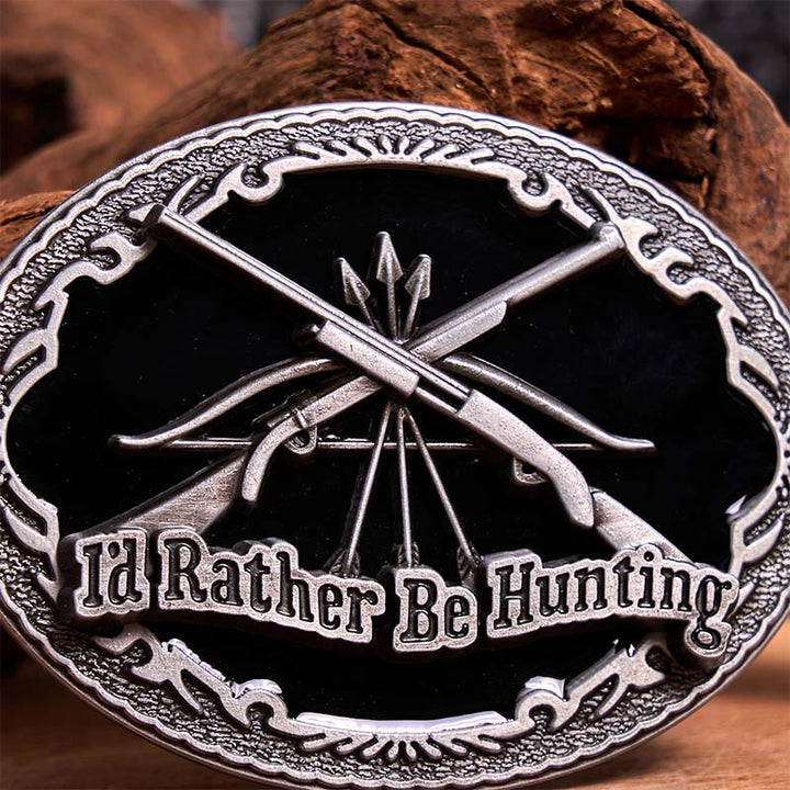 I'd Rather Be Hunting Gun DIY Buckle Leather Belt