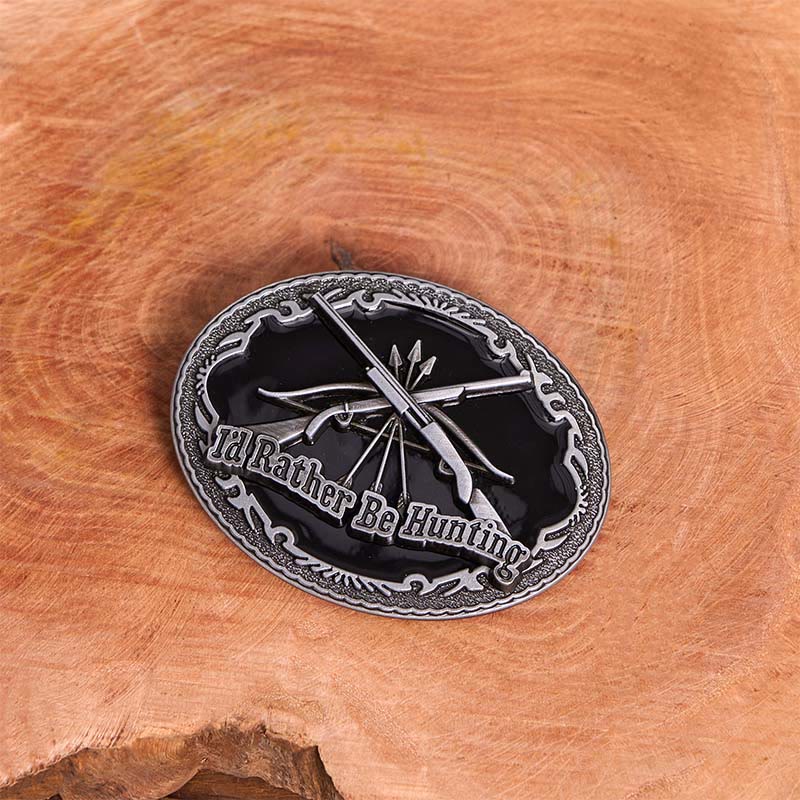 I'd Rather Be Hunting Gun DIY Buckle Leather Belt - I'd Rather Be Hunting - Without Belt - Not Included Belt - image 1