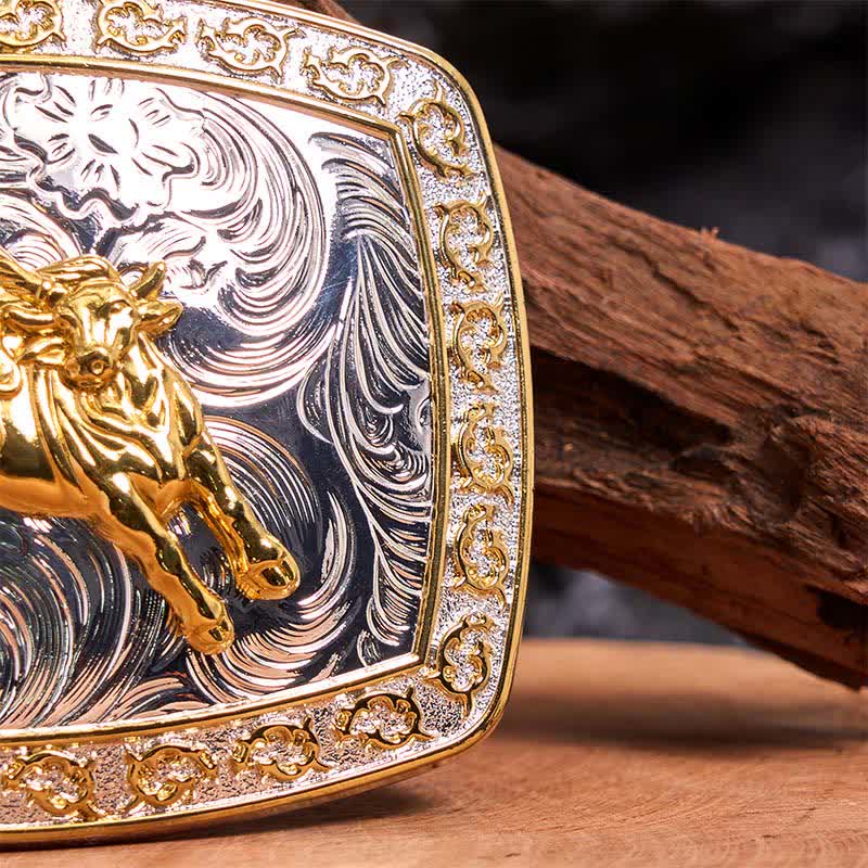 Gold & Silver Horseback Riding DIY Large Buckle Leather Belt - image 4