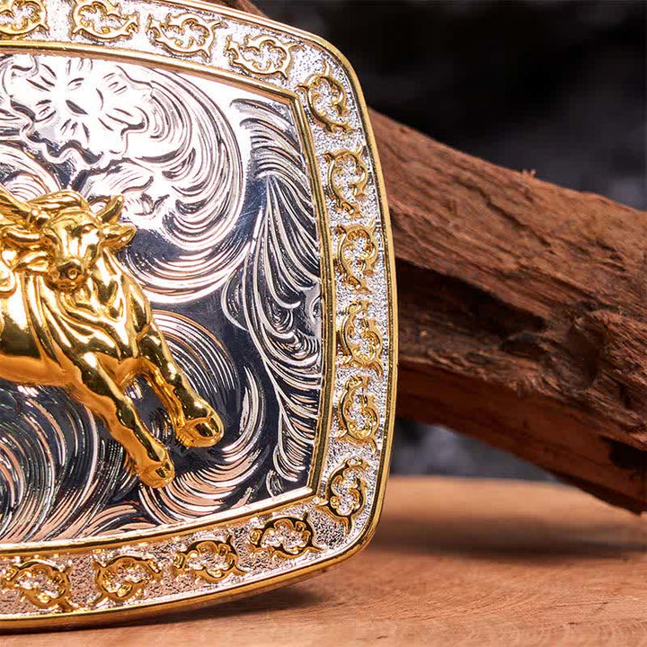 Gold & Silver Horseback Riding DIY Large Buckle Leather Belt - image 4