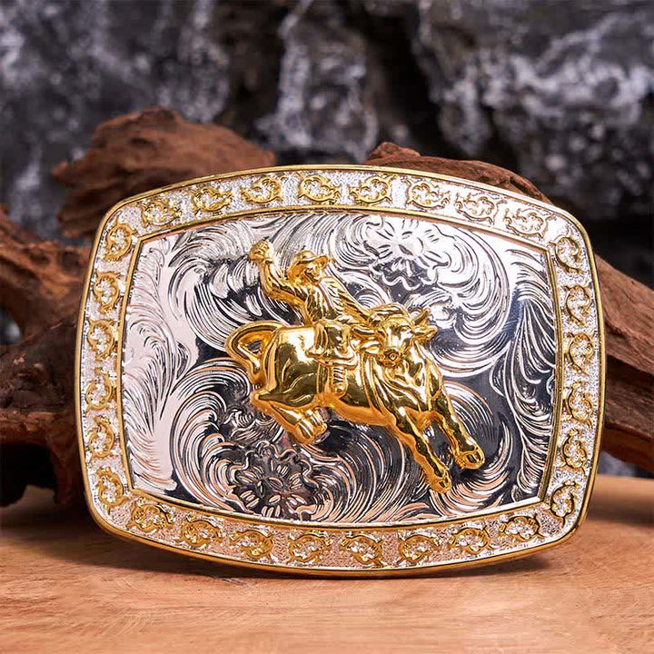 Gold & Silver Horseback Riding DIY Large Buckle Leather Belt - Horseback Riding - Without Belt - Not Included Belt - image 0