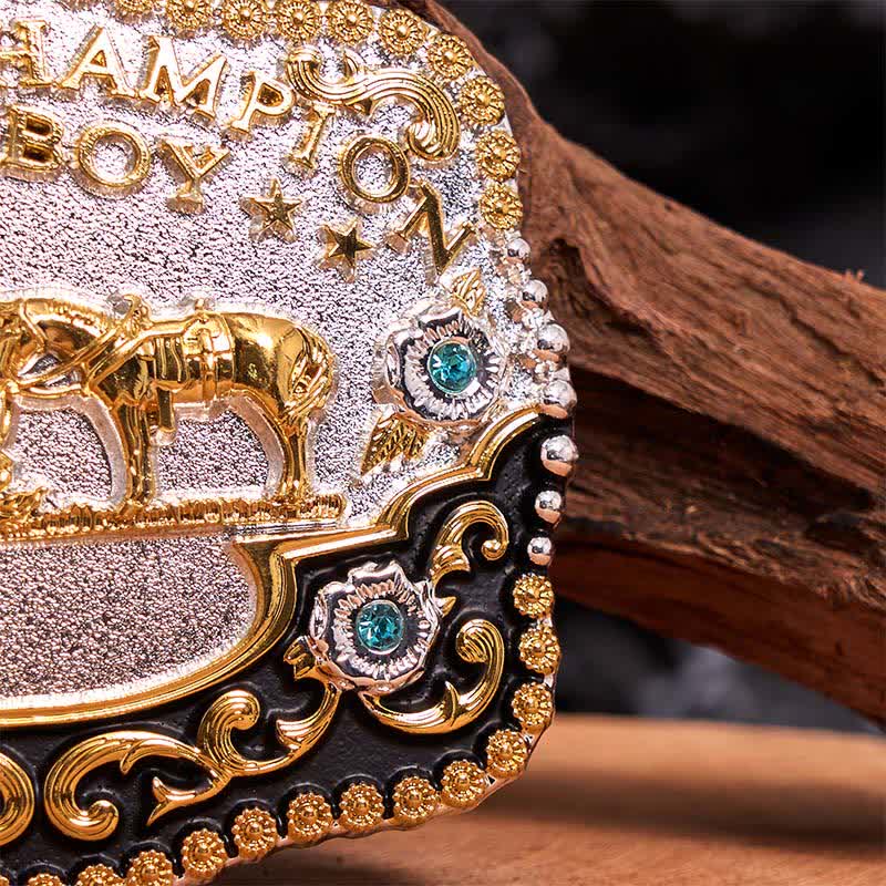 DIY World Champion Cowboy Praying Cross Large Buckle Leather Belt - image 5