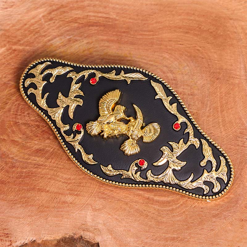 Black And Gold Eagles DIY Buckle Leather Belt - image 1