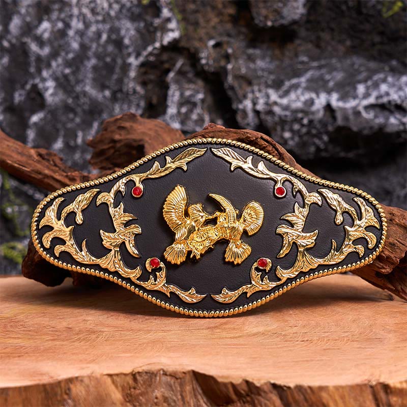 Black And Gold Eagles DIY Buckle Leather Belt - Black And Gold Eagles - Without Belt - Not Included Belt - image 1