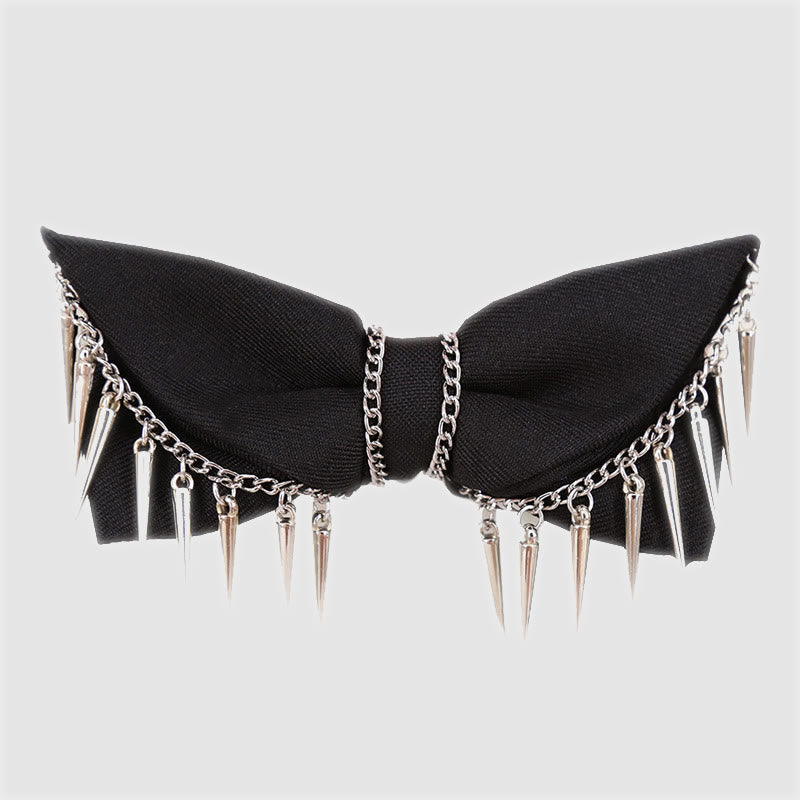 Men's Punk Style Rivet Chain Tassels Bow Tie - Style #1 - image 0