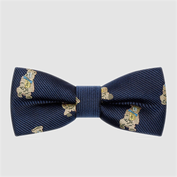 Kid's Naughty Teddy Bear Twilled Bow Tie - Burgundy Teddy - image 0