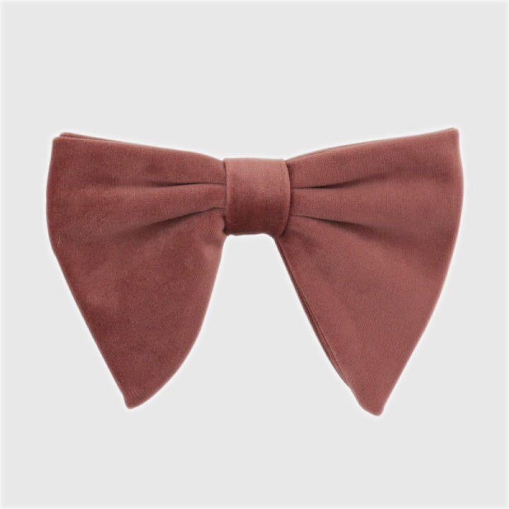 Men's Gentleman Oversize Droopy Velvet Bow Tie - PaleVioletRed - image 15