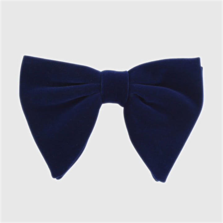 Men's Gentleman Oversize Droopy Velvet Bow Tie - DarkBlue - image 13