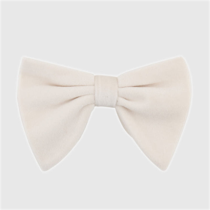 Men's Gentleman Oversize Droopy Velvet Bow Tie - Ivory - image 9