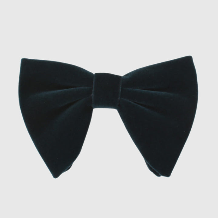 Men's Gentleman Oversize Droopy Velvet Bow Tie - DarkGreen - image 14