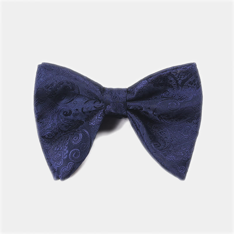 Men's Paisley Oversized Pointed Tuxedo Bow Tie - Navy - image 11