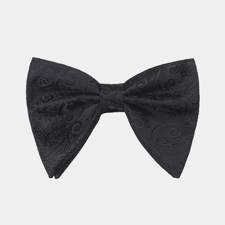 Men's Paisley Oversized Pointed Tuxedo Bow Tie - Black - image 6