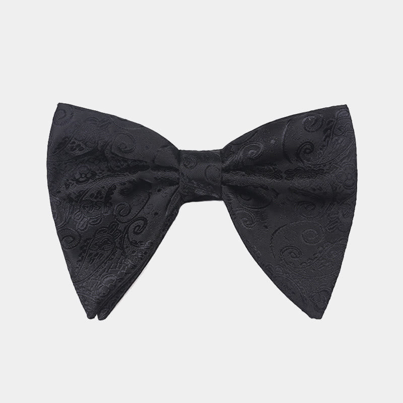 Men's Paisley Oversized Pointed Tuxedo Bow Tie - Black - image 6