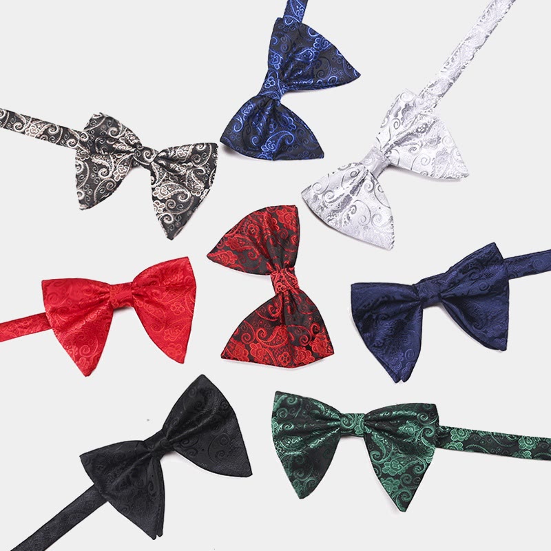 Men's Paisley Oversized Pointed Tuxedo Bow Tie