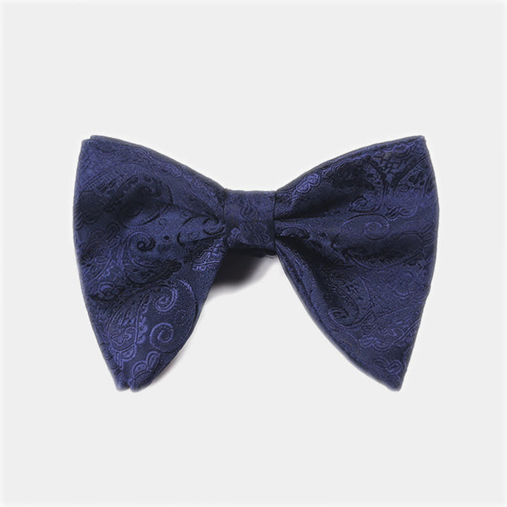 Men's Paisley Oversized Pointed Tuxedo Bow Tie - Navy - image 11