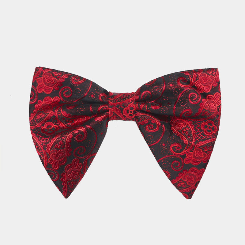 Men's Paisley Oversized Pointed Tuxedo Bow Tie - Burgundy - image 8