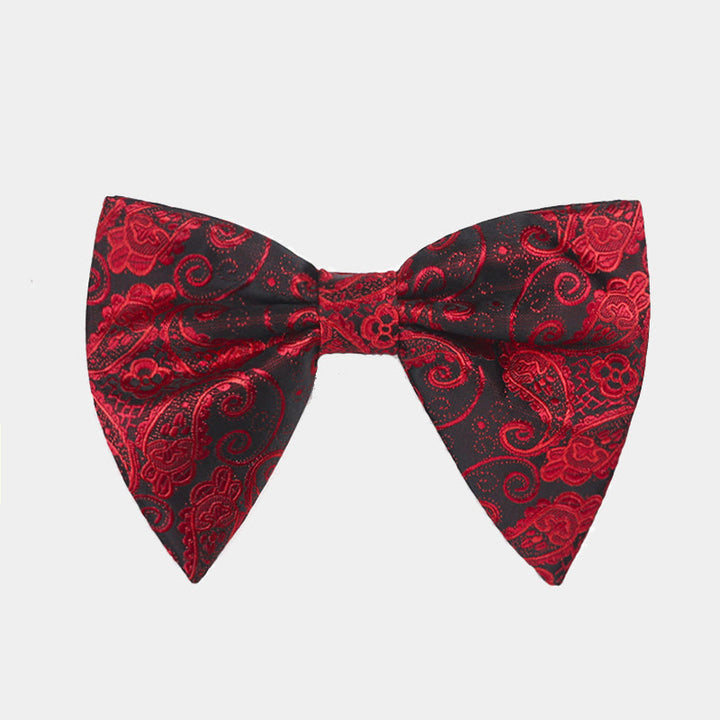 Men's Paisley Oversized Pointed Tuxedo Bow Tie - Burgundy - image 8