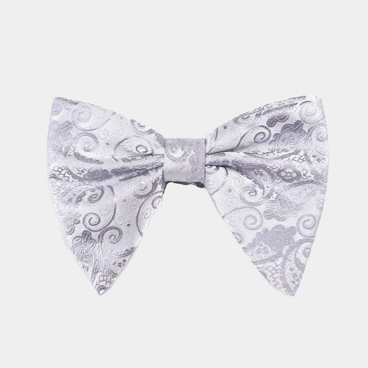 Men's Paisley Oversized Pointed Tuxedo Bow Tie - White - image 7
