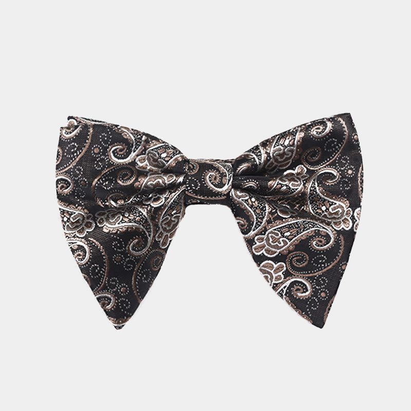 Men's Paisley Oversized Pointed Tuxedo Bow Tie - Tan - image 5