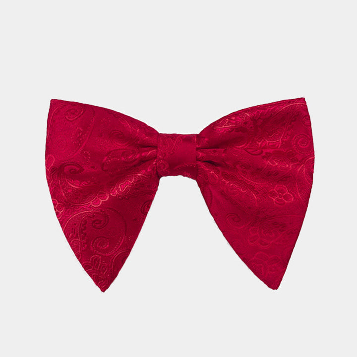 Men's Paisley Oversized Pointed Tuxedo Bow Tie - Red - image 9