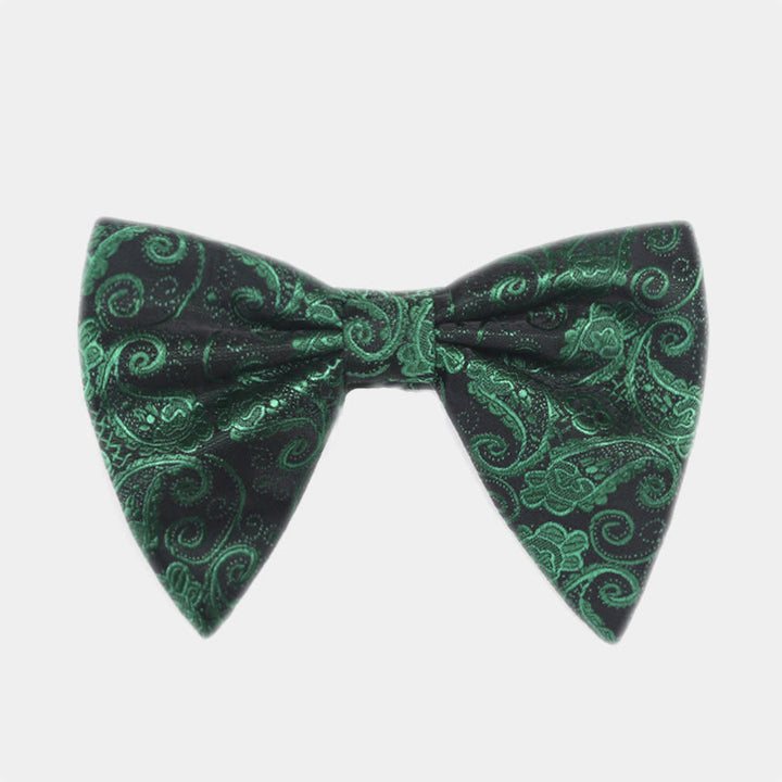 Men's Paisley Oversized Pointed Tuxedo Bow Tie - Green - image 10