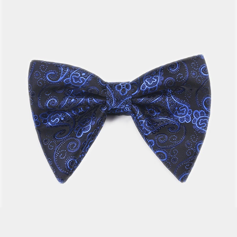 Men's Paisley Oversized Pointed Tuxedo Bow Tie - Royal - image 0