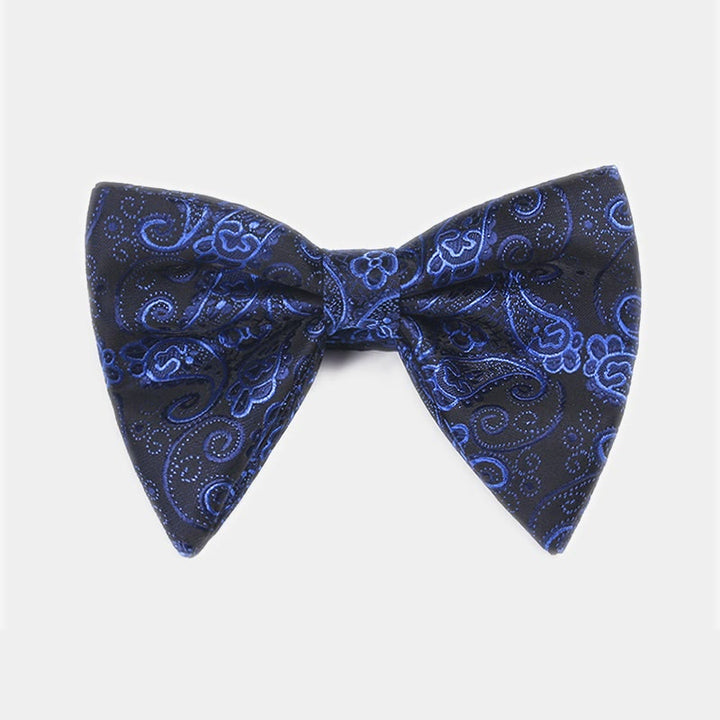 Men's Paisley Oversized Pointed Tuxedo Bow Tie - Royal - image 0