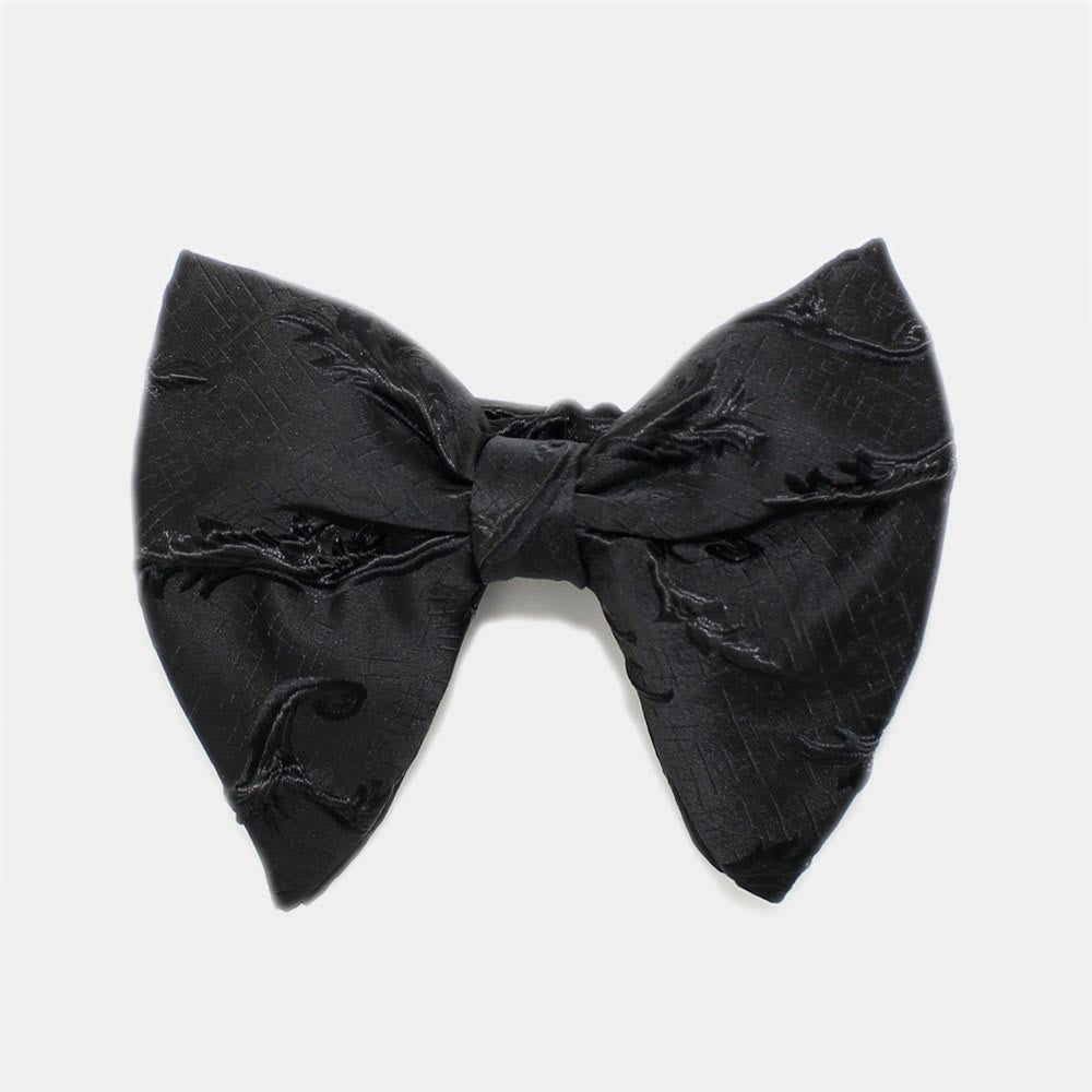 Men's Flame Floral Oversized Pointed Bow Tie - Black - image 5
