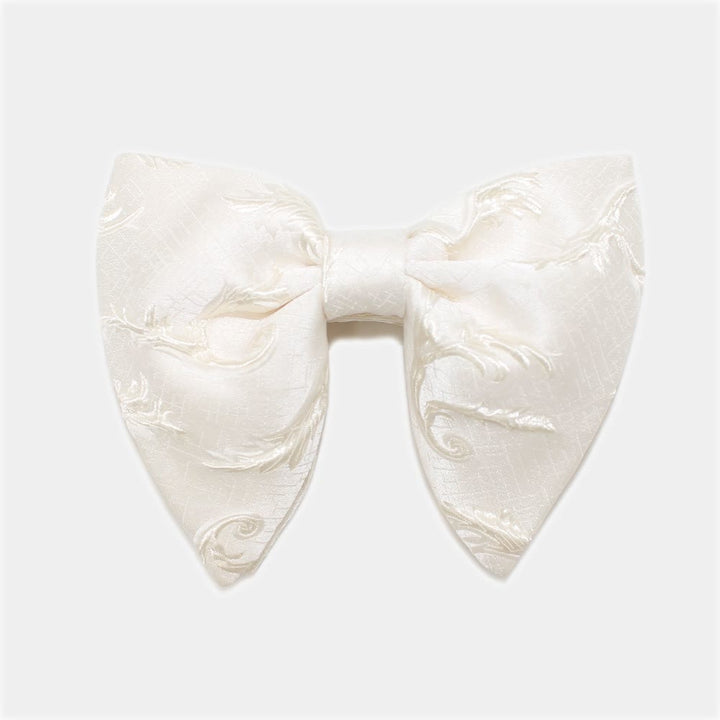 Men's Flame Floral Oversized Pointed Bow Tie - White - image 6