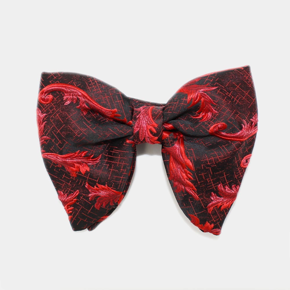 Men's Flame Floral Oversized Pointed Bow Tie - Red - image 0